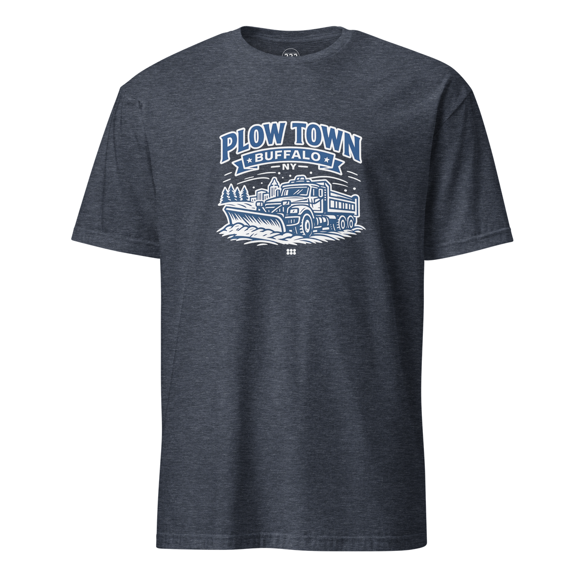 Plow Town Buffalo T-Shirt Heather Navy | 222 Threads