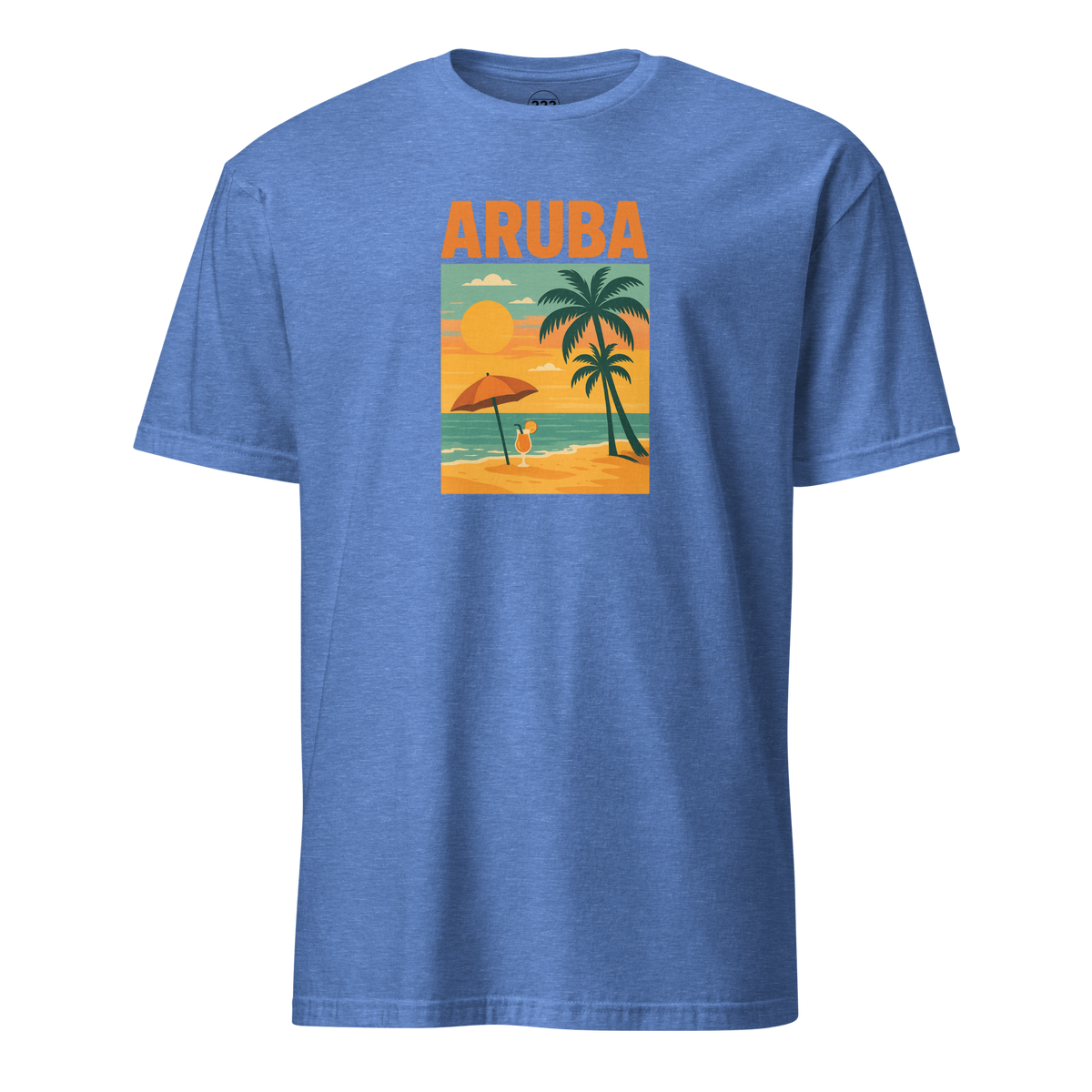 Aruba Beach T-Shirt Heather Royal | 222 Threads