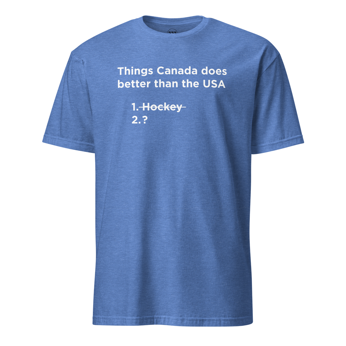 USA Does Hockey Better T-Shirt Heather Royal | 222 Threads