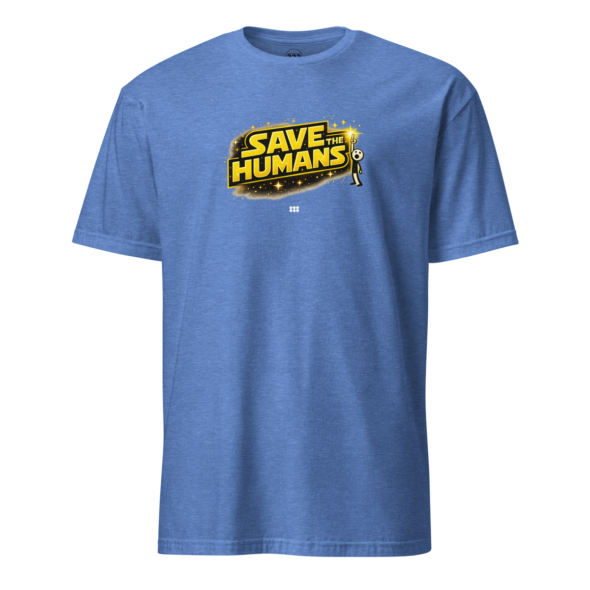 Save The Humans AI T-Shirt Heather Royal | 222 Threads