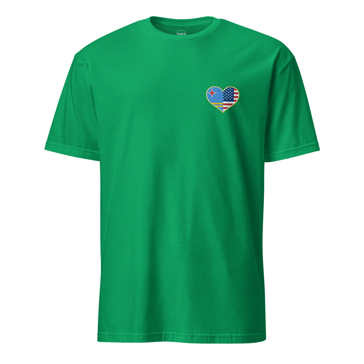 Aruba And USA Heart Logo T-Shirt Irish Green | 222 Threads