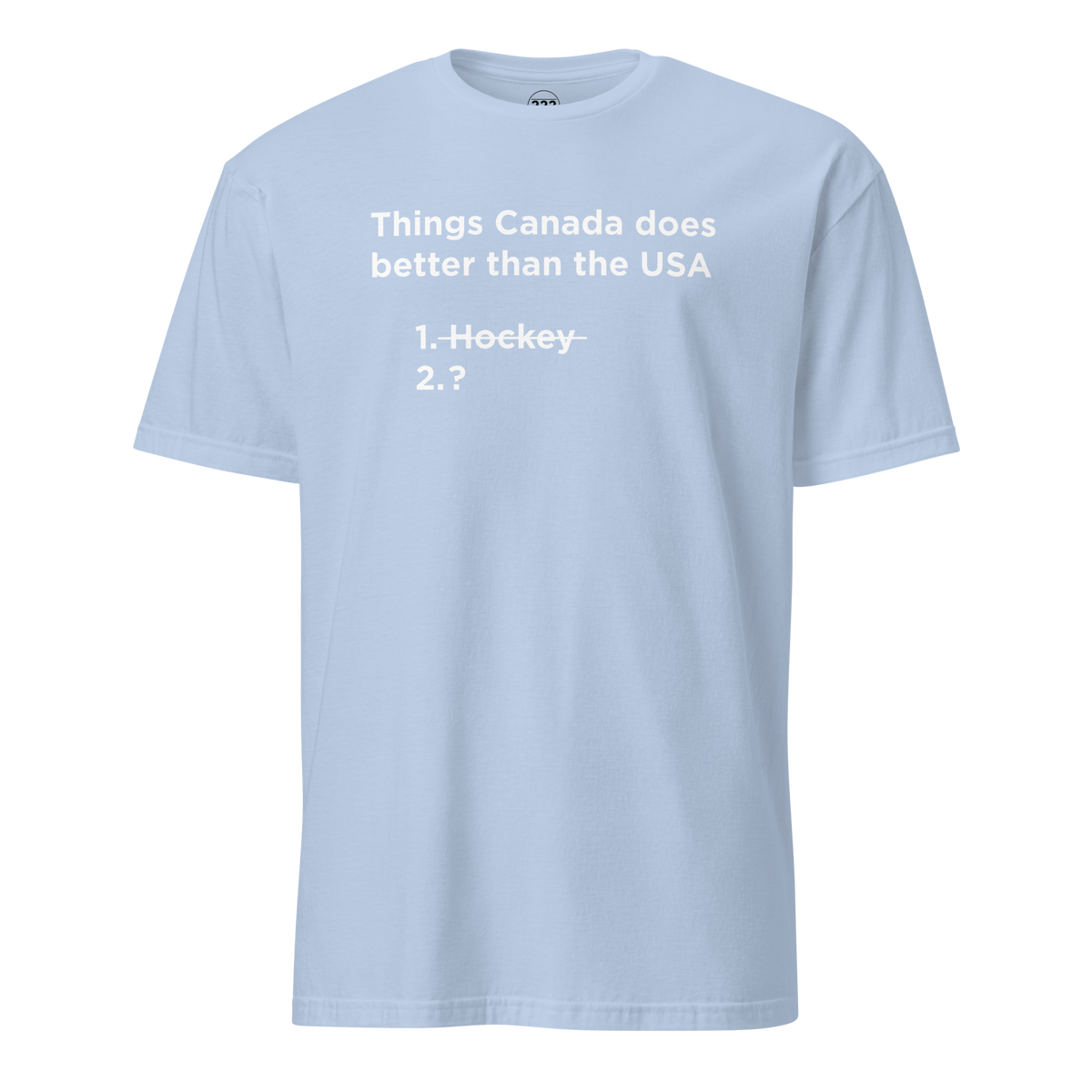 USA Does Hockey Better T-Shirt Light Blue | 222 Threads