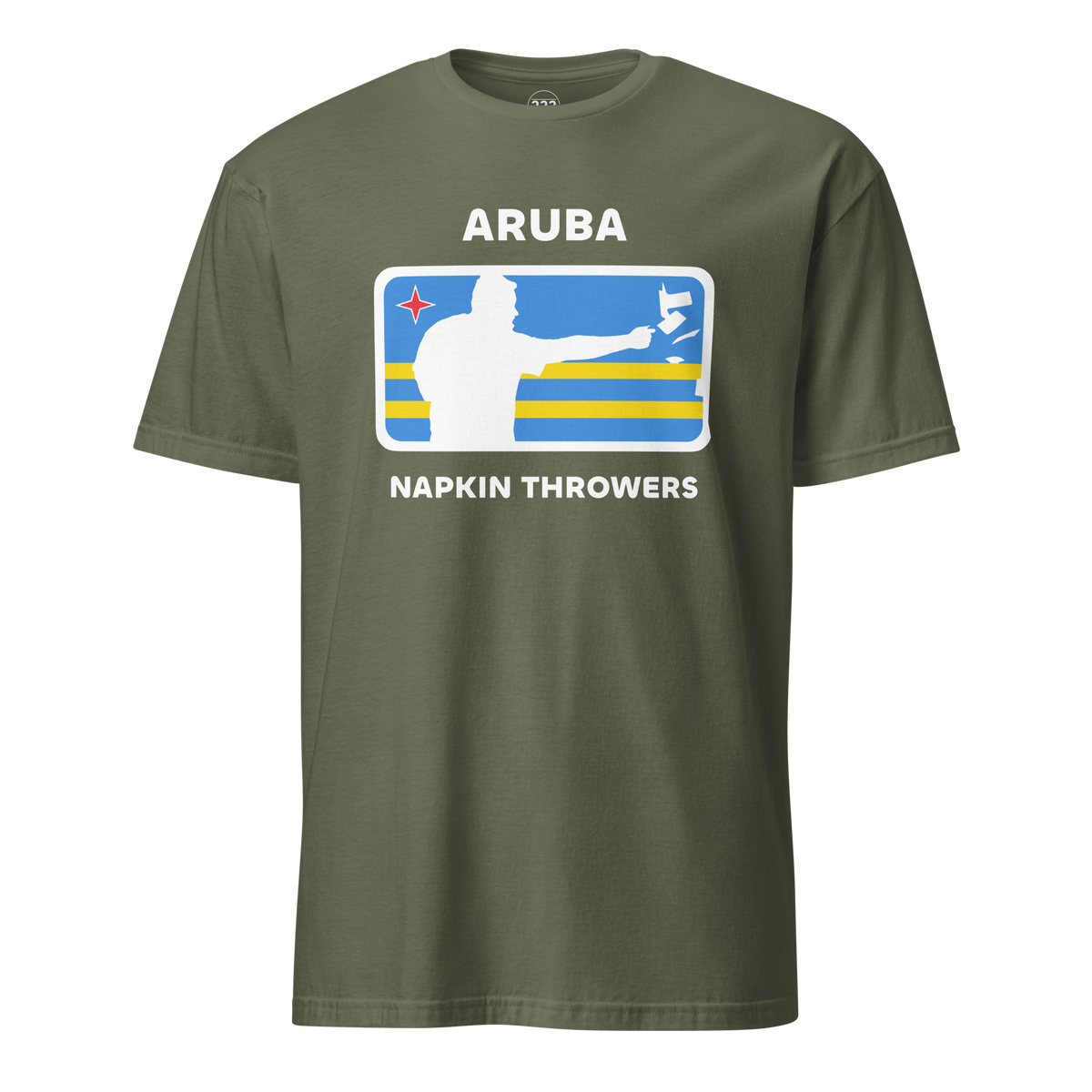 Aruba Napkin Throwers T-Shirt Military Green | 222 Threads