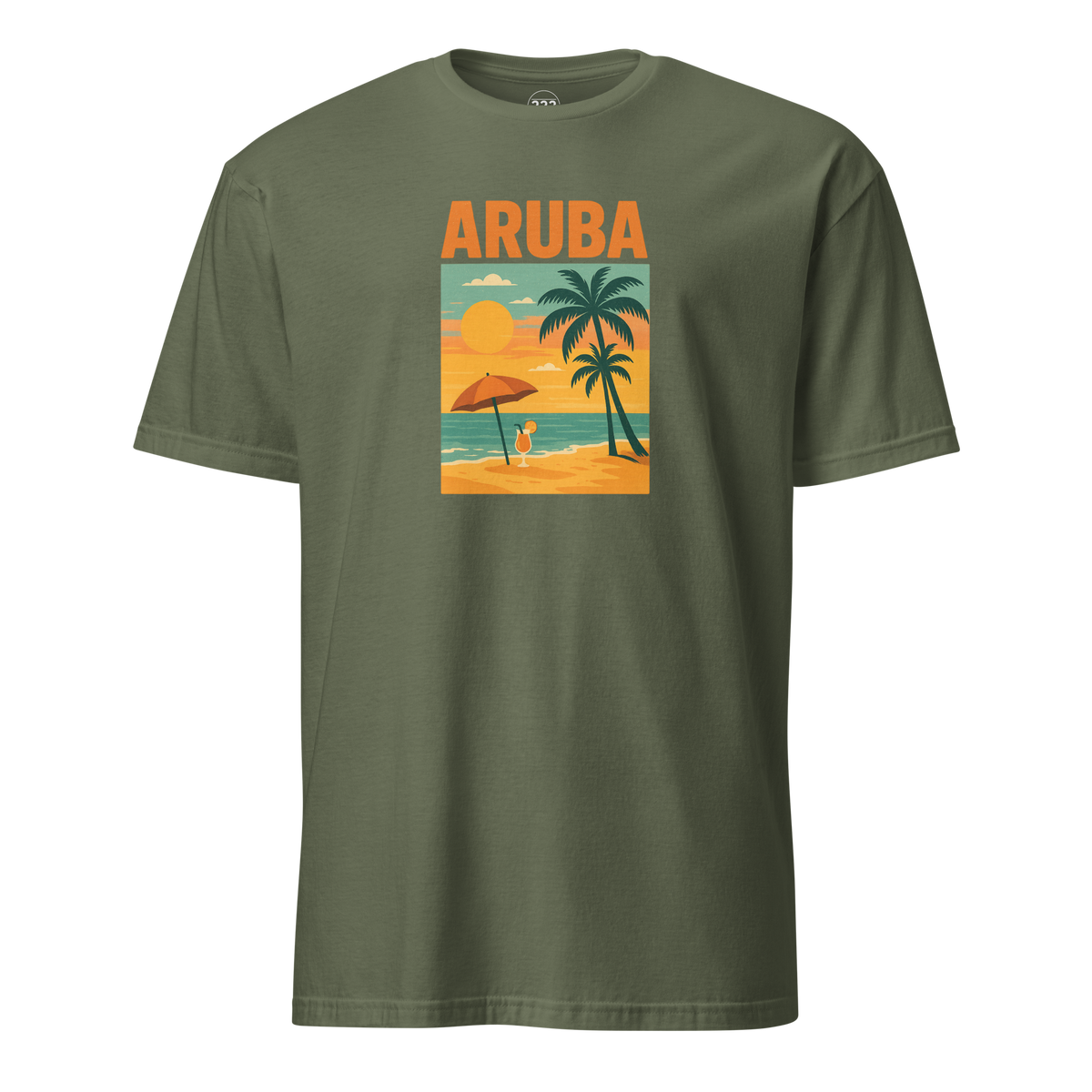 Aruba Beach T-Shirt Military Green | 222 Threads