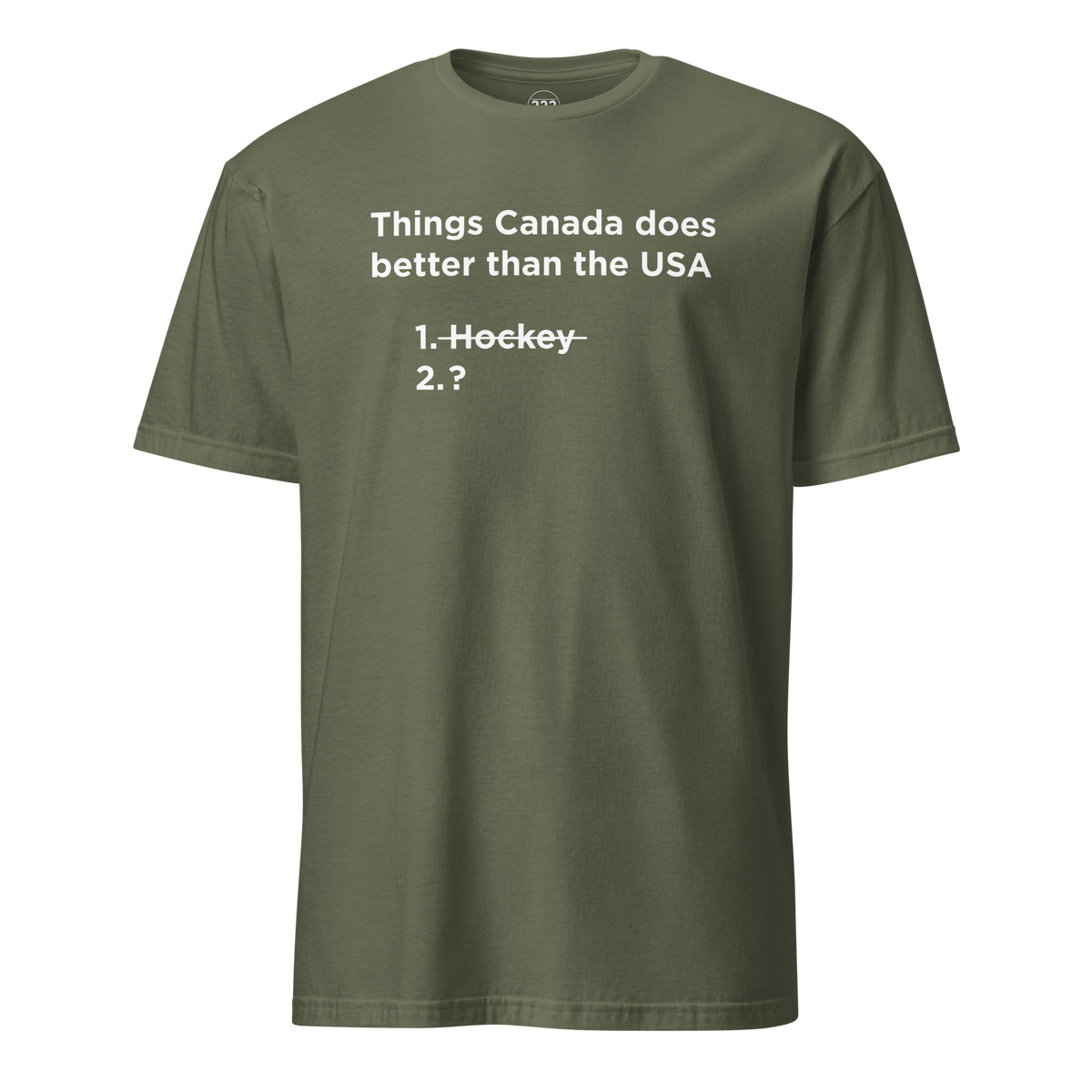 USA Does Hockey Better T-Shirt Military Green | 222 Threads
