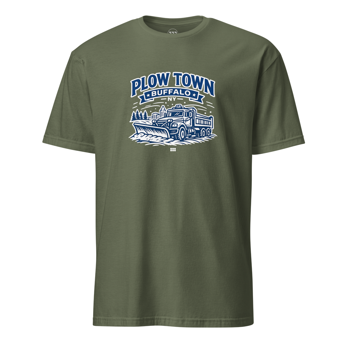Plow Town Buffalo T-Shirt Military Green | 222 Threads