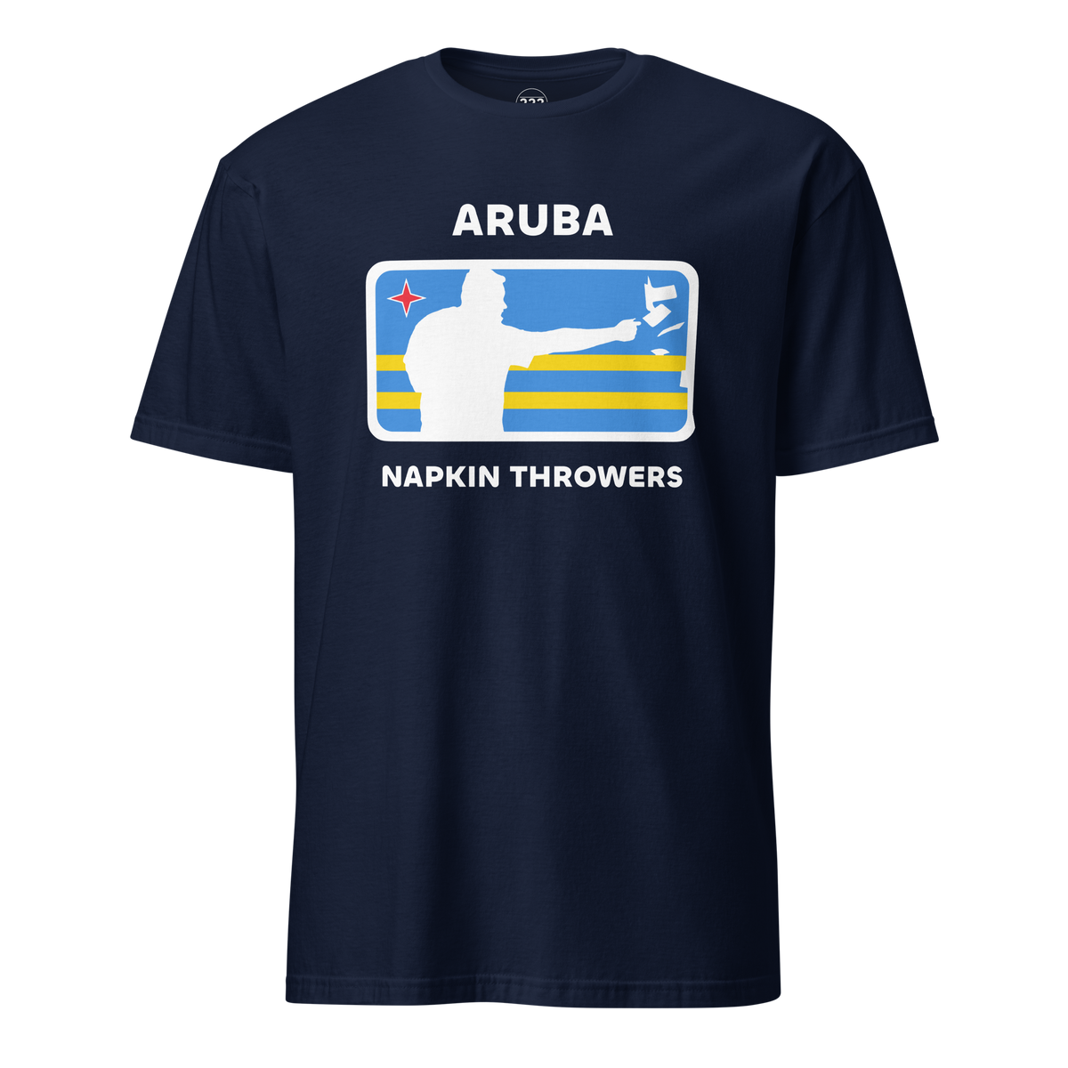 Aruba Napkin Throwers T-Shirt Navy | 222 Threads