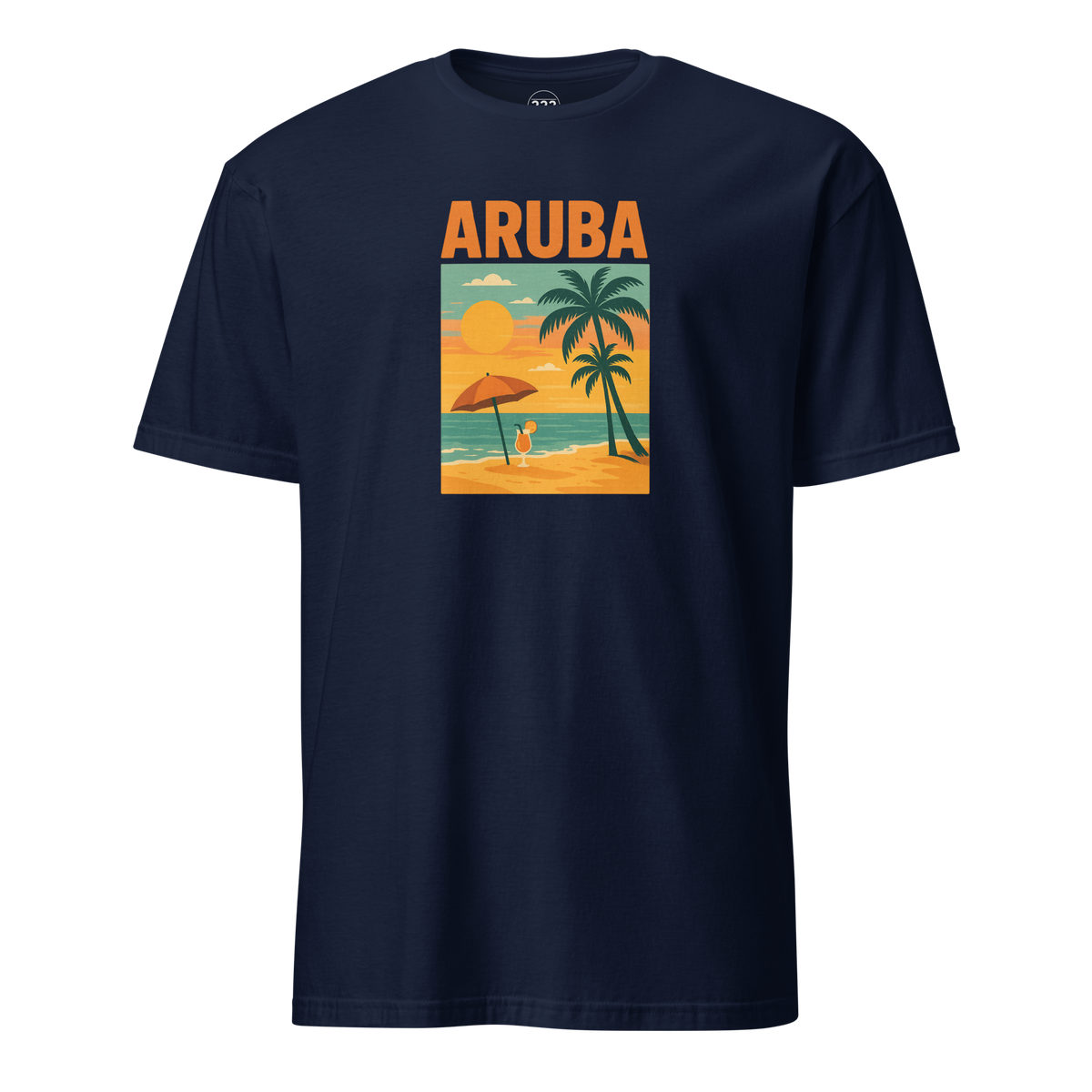 Aruba Beach T-Shirt Navy | 222 Threads