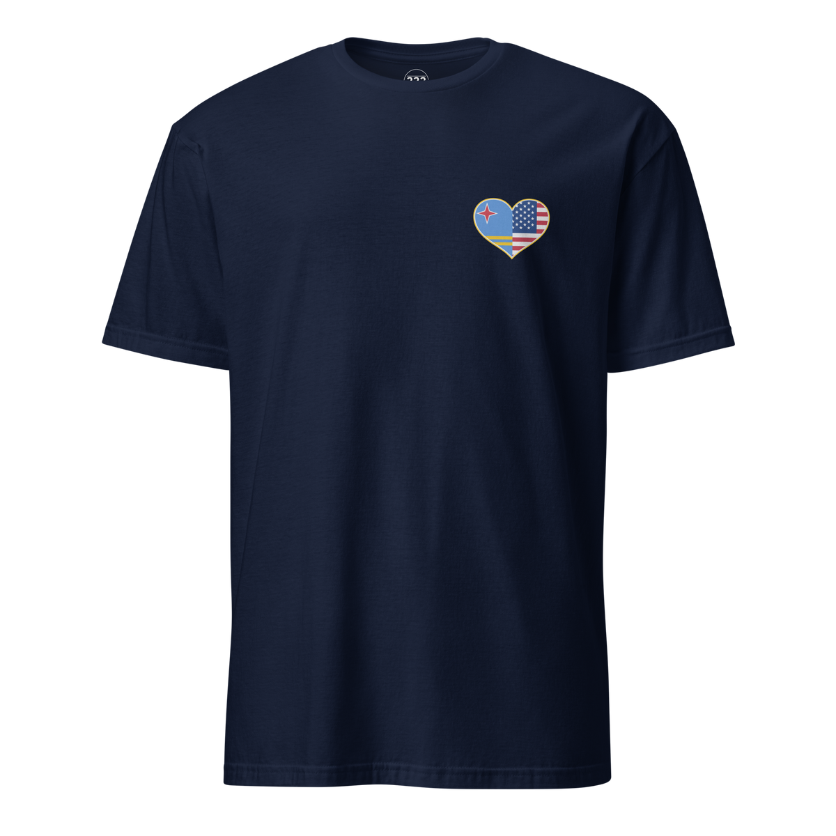 Aruba And USA Heart Logo T-Shirt Navy | 222 Threads