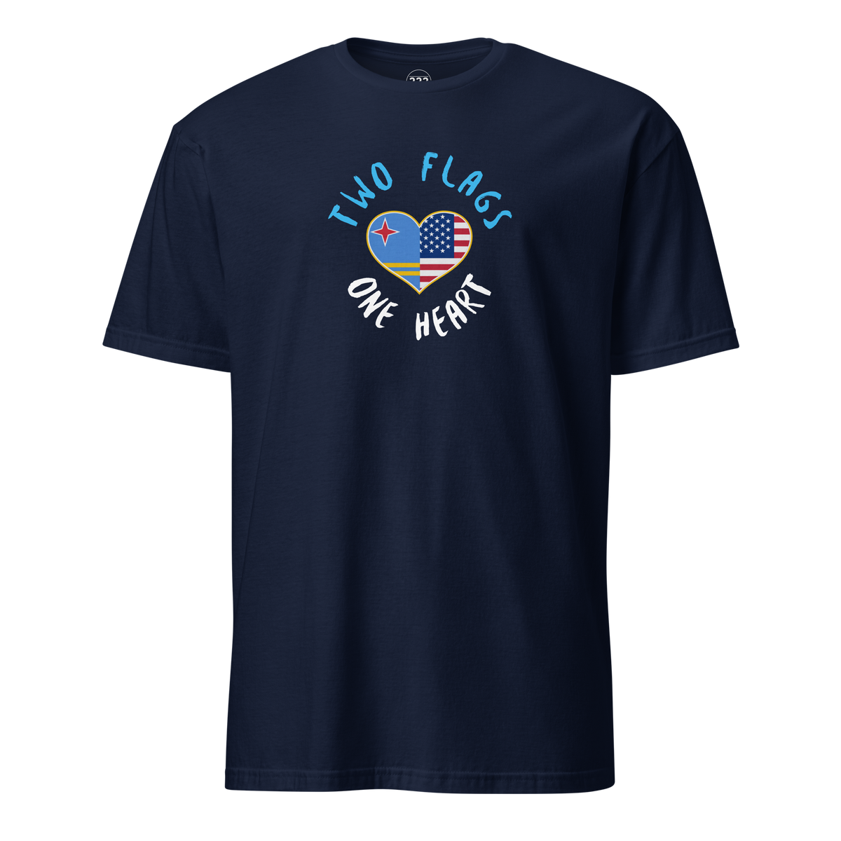 Two Flags One Heart Aruba USA T-Shirt Navy | 222 Threads