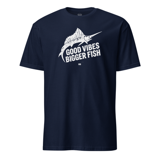 Good Vibes Bigger Fish T-Shirt Navy | 222 Threads