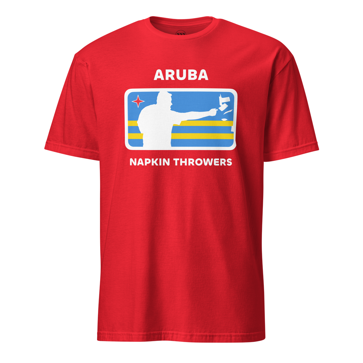 Aruba Napkin Throwers T-Shirt Red | 222 Threads
