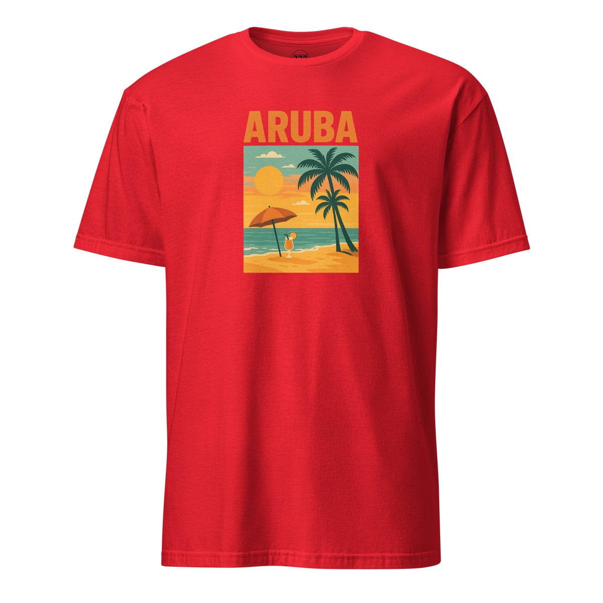 Aruba Beach T-Shirt Red | 222 Threads