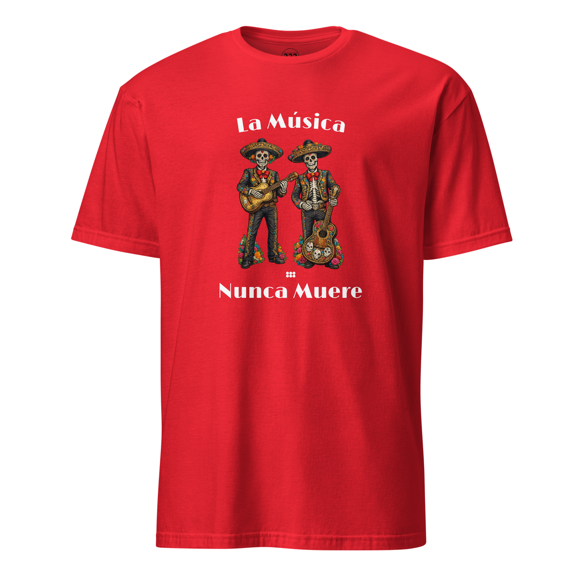 La Música Nunca Muere T-Shirt Red | 222 Threads