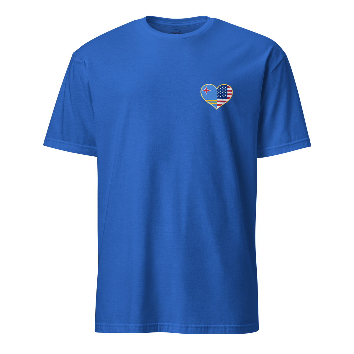 Aruba And USA Heart Logo T-Shirt Royal | 222 Threads