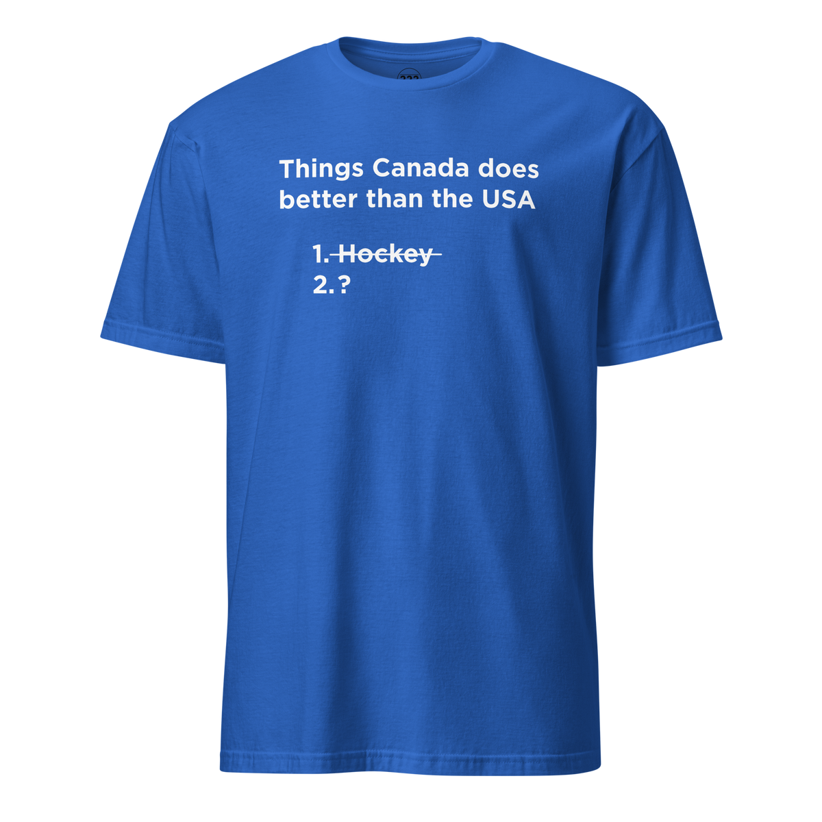USA Does Hockey Better T-Shirt Royal | 222 Threads