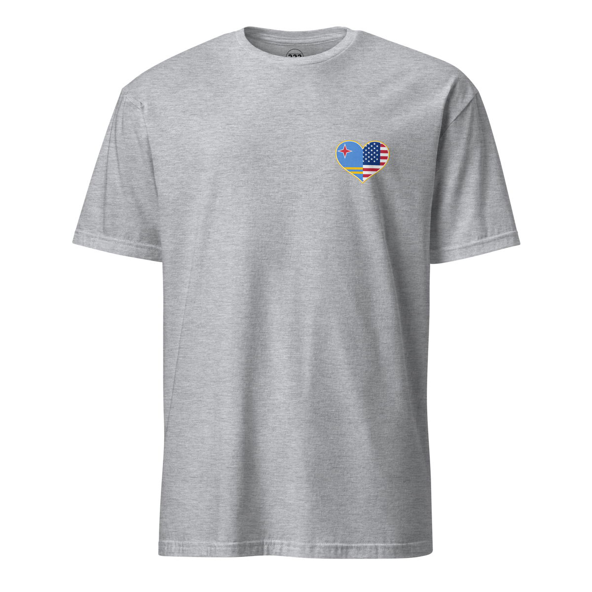 Aruba And USA Heart Logo T-Shirt Sport Grey | 222 Threads