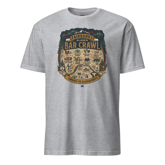 Fairbanks Bar Crawl T-Shirt Sport Grey | 222 Threads