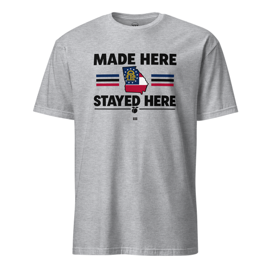 Made Here Stayed Here Georgia T-Shirt Sport Grey | 222 Threads