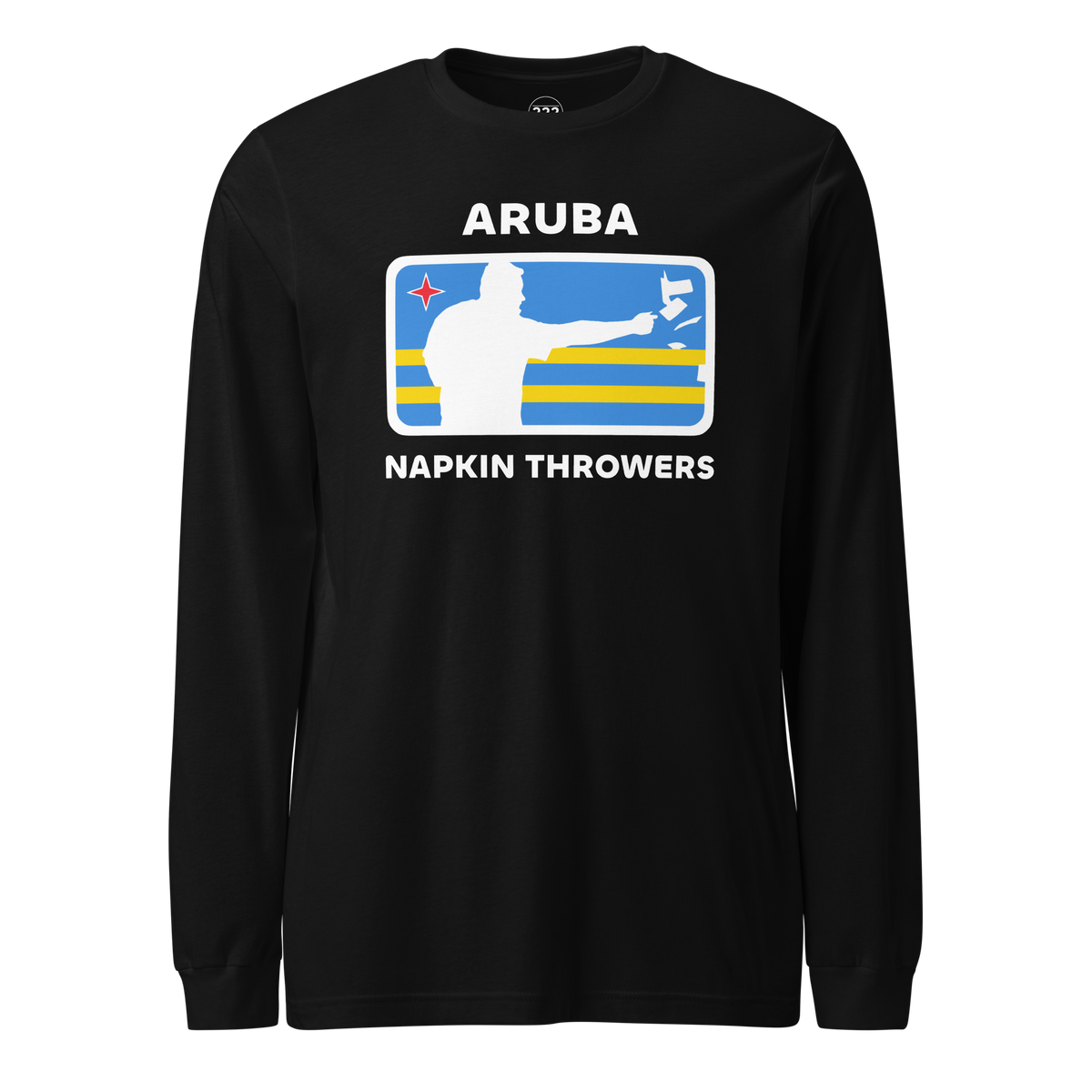 Aruba Napkin Throwers Long Sleeve T-Shirt Black | 222 Threads