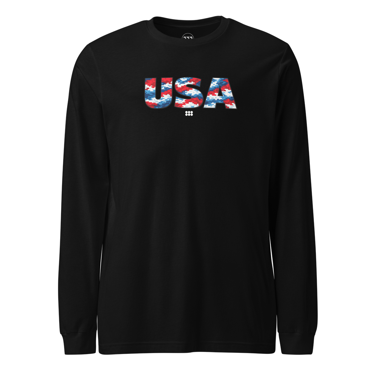 USA Digi Camo Long Sleeve Tee Black | 222 Threads