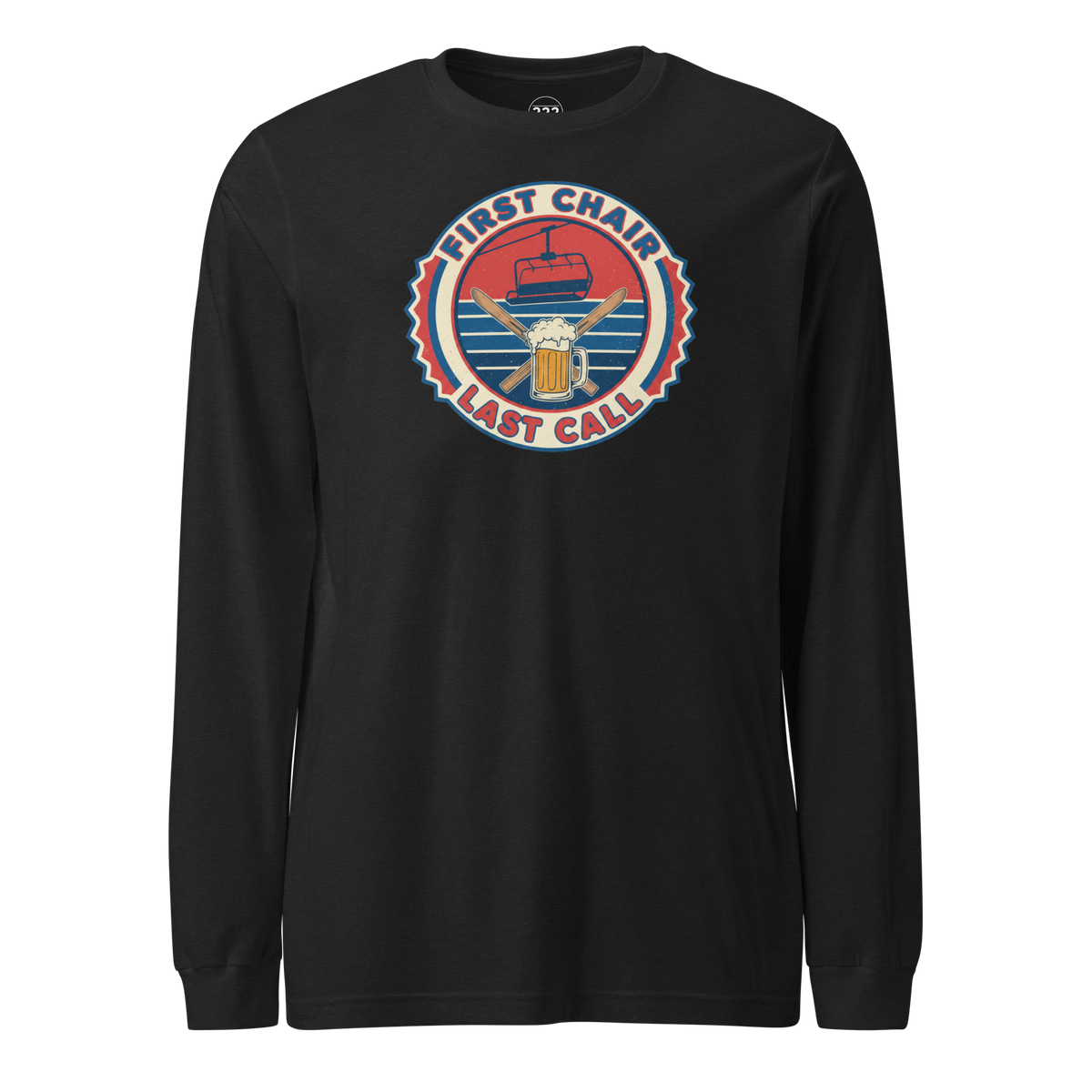First Chair Last Call Long Sleeve Tee Black Heather | 222 Threads