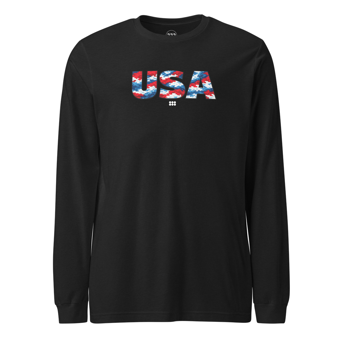 USA Digi Camo Long Sleeve Tee Black Heather | 222 Threads