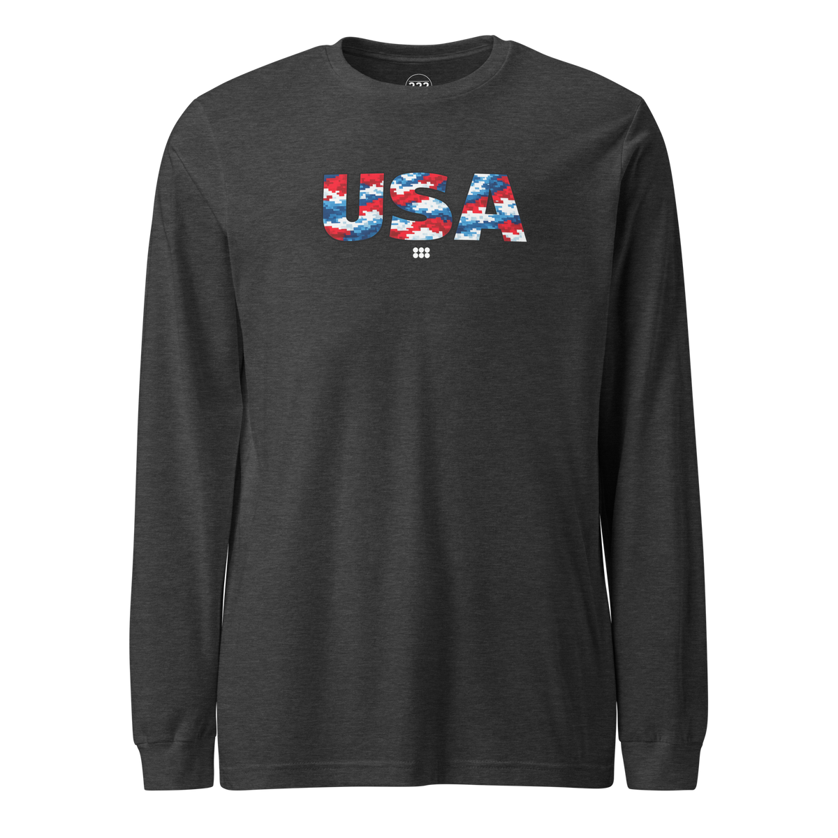 USA Digi Camo Long Sleeve Tee Dark Grey Heather | 222 Threads