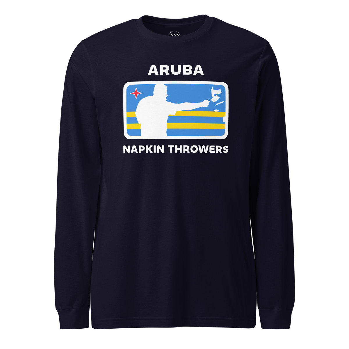 Aruba Napkin Throwers Long Sleeve T-Shirt Navy | 222 Threads