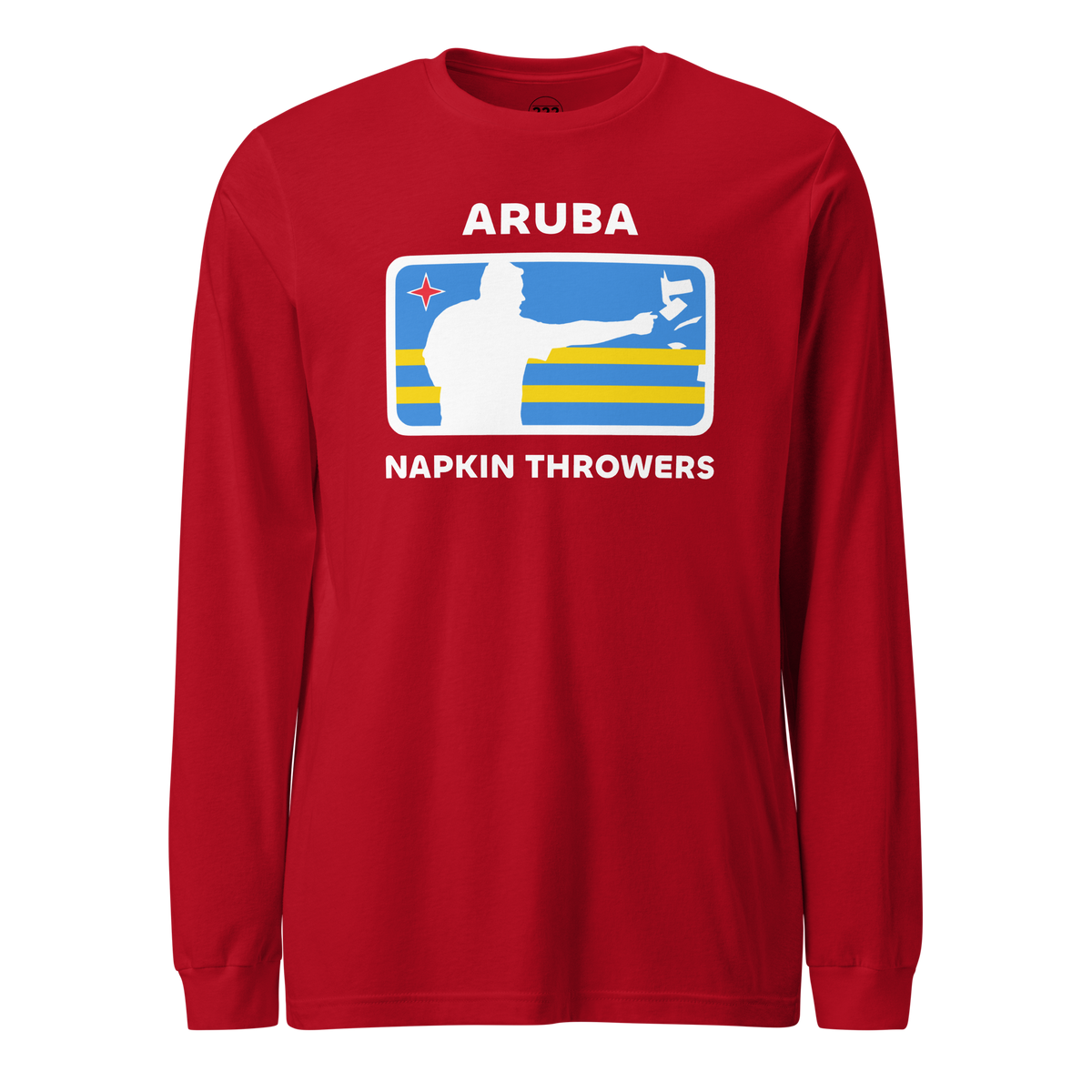 Aruba Napkin Throwers Long Sleeve T-Shirt Red | 222 Threads