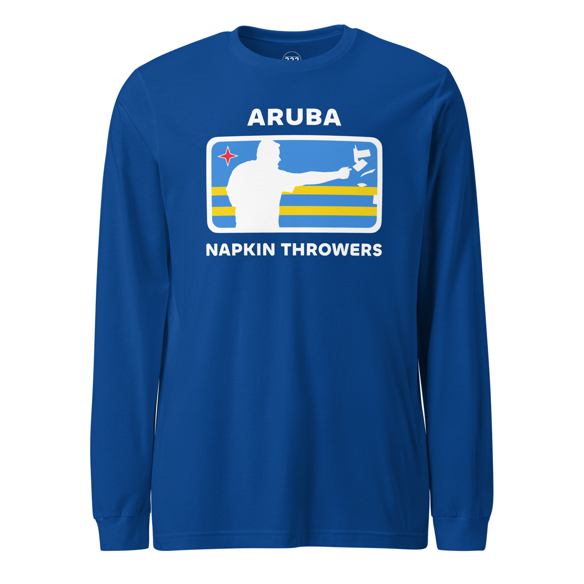 Aruba Napkin Throwers Long Sleeve T-Shirt True Royal | 222 Threads