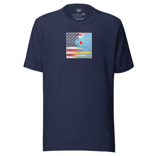 Aruba And USA Flag T-Shirt - 222 Threads