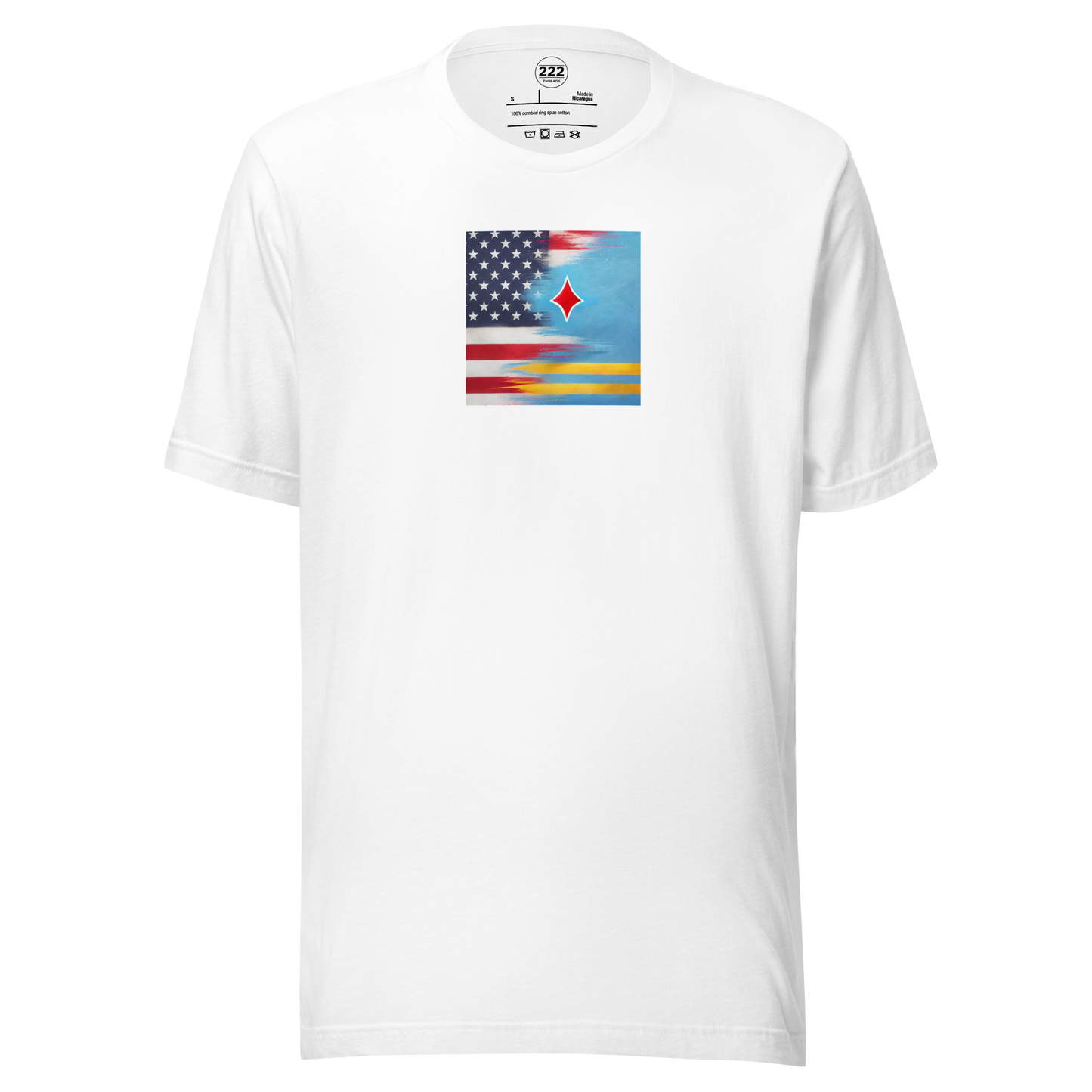 Aruba And USA Flag T-Shirt - 222 Threads