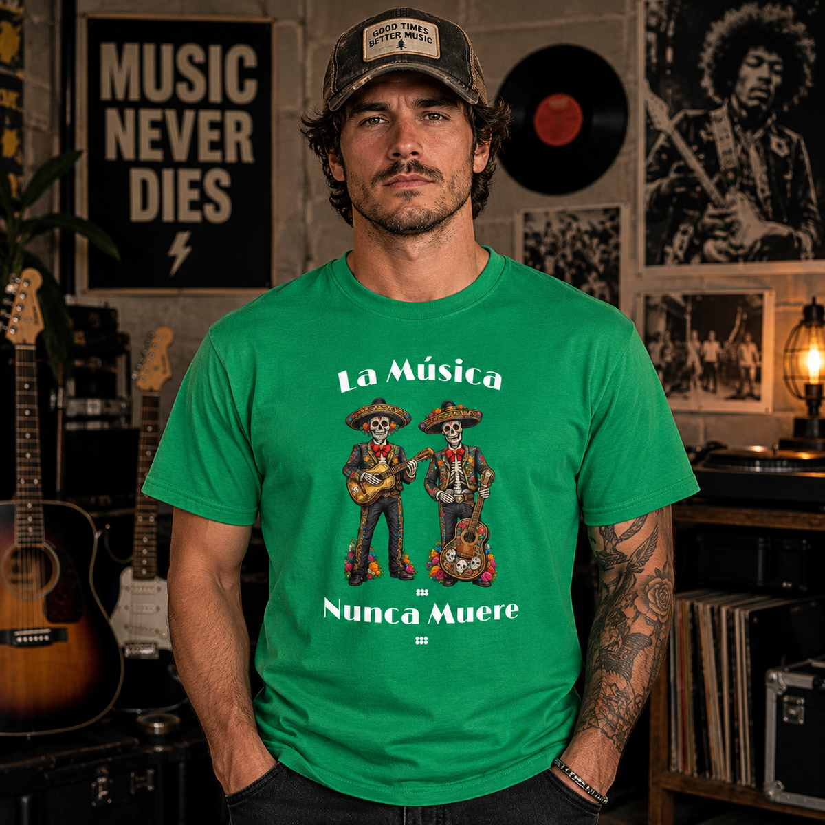 La Música Nunca Muere T-Shirt 222 Threads