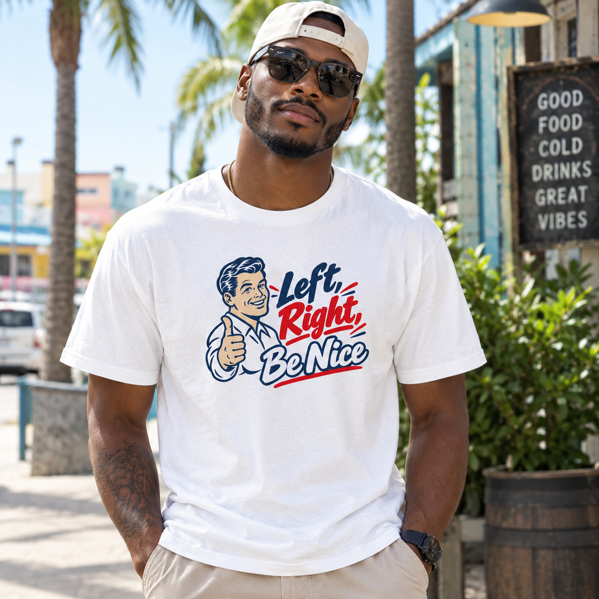 Left, Right, Be Nice T-Shirt 222 Threads