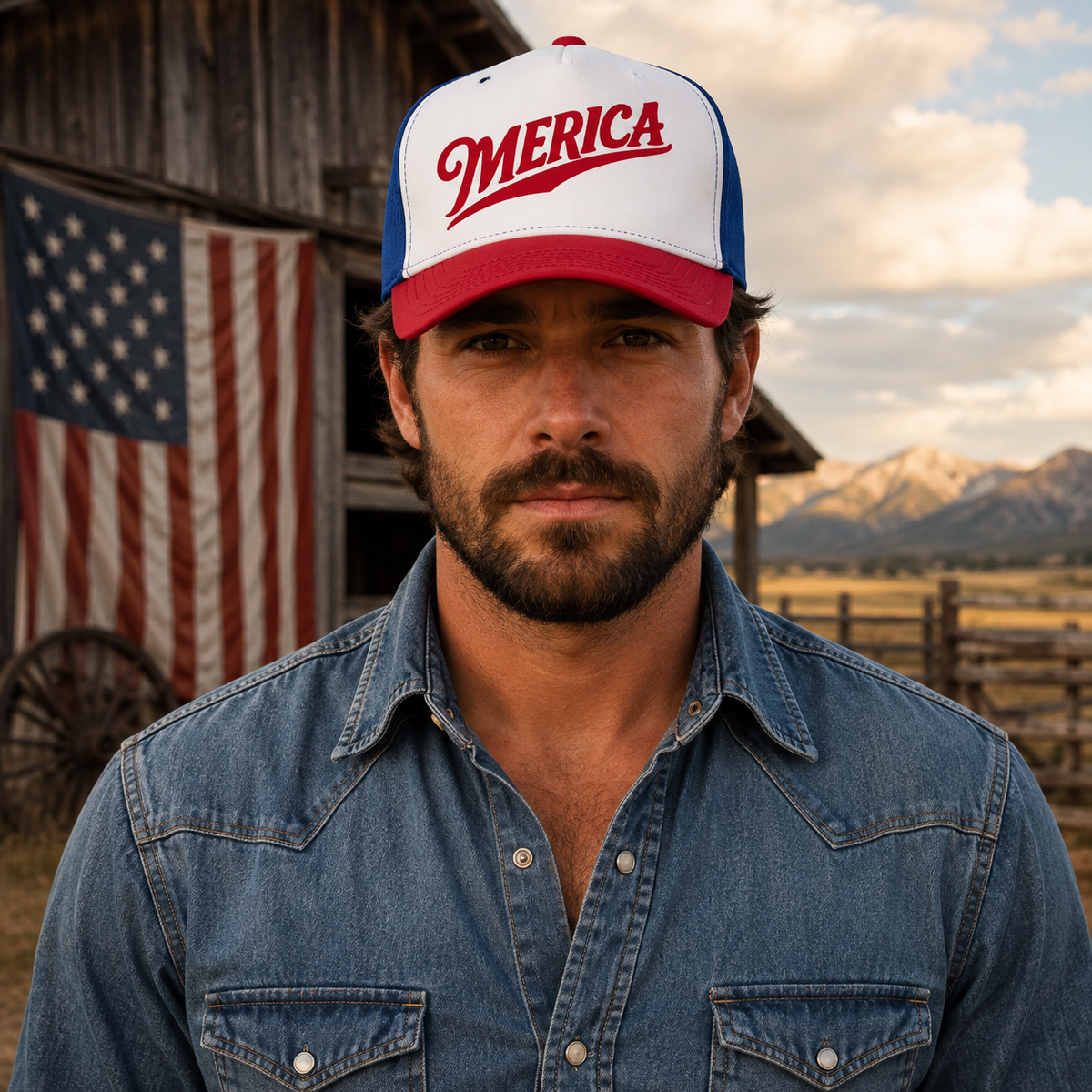 'Merica' Foam Trucker Hat 222 Threads