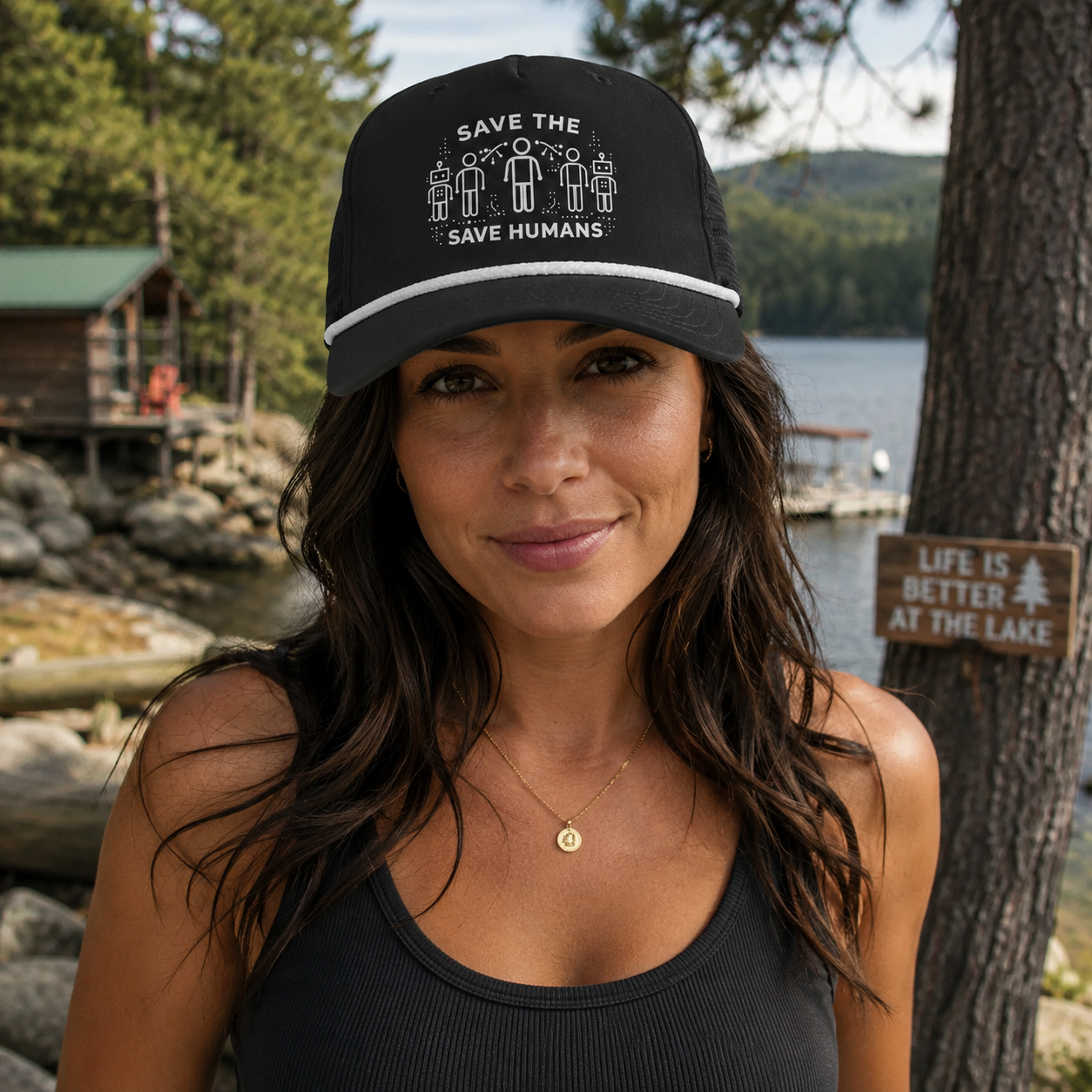 Save The Humans AI Rope Hat 222 Threads