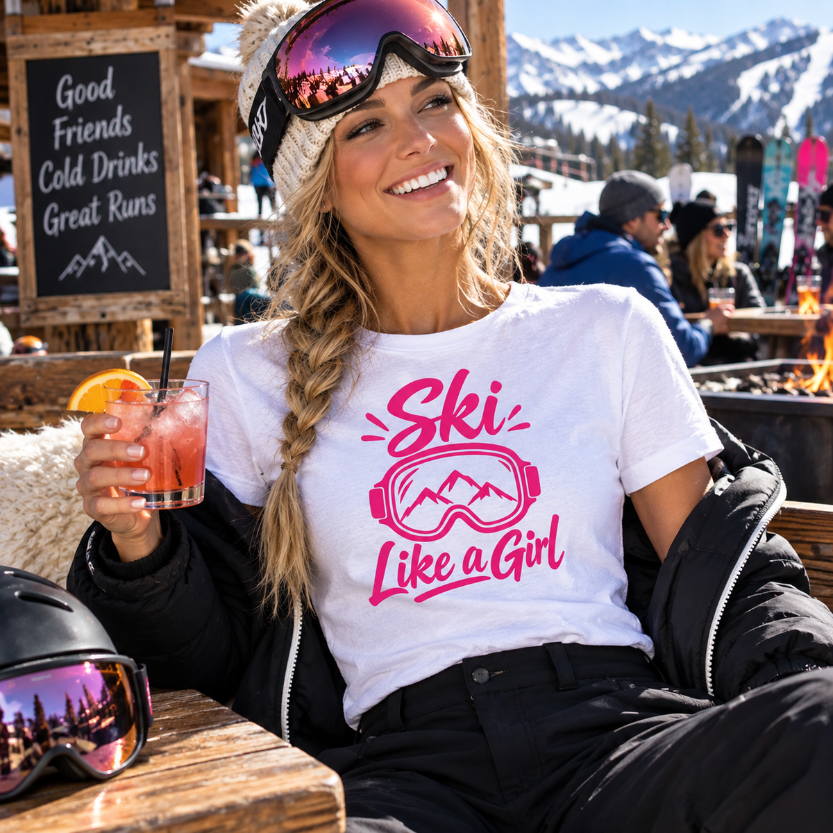 Ski Like A Girl T-Shirt 222 Threads