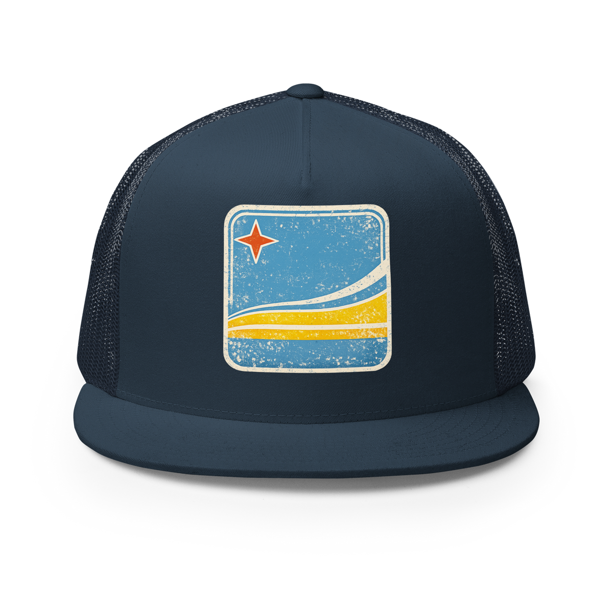 Aruba Flag Retro Trucker Cap Navy | 222 Threads