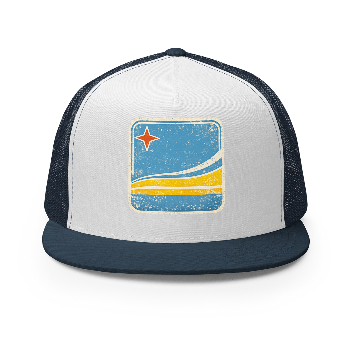 Aruba Flag Retro Trucker Cap Navy/ White/ Navy | 222 Threads