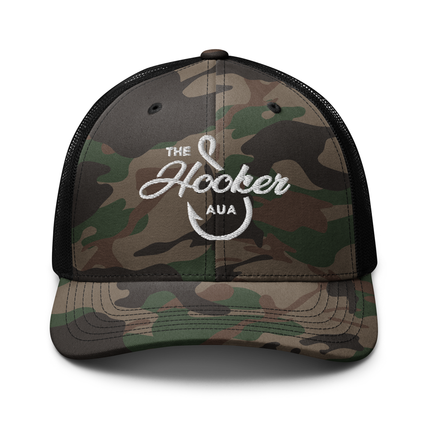 Hooker Charters Aruba Camouflage Trucker Hat - 222 Threads