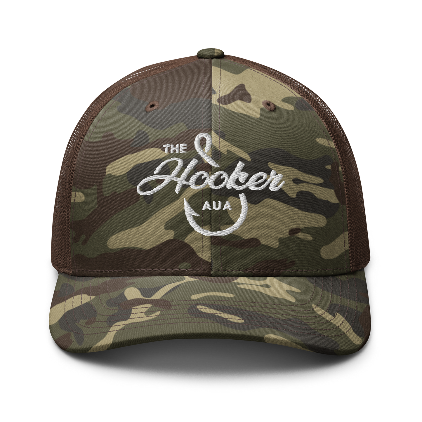 Hooker Charters Aruba Camouflage Trucker Hat - 222 Threads