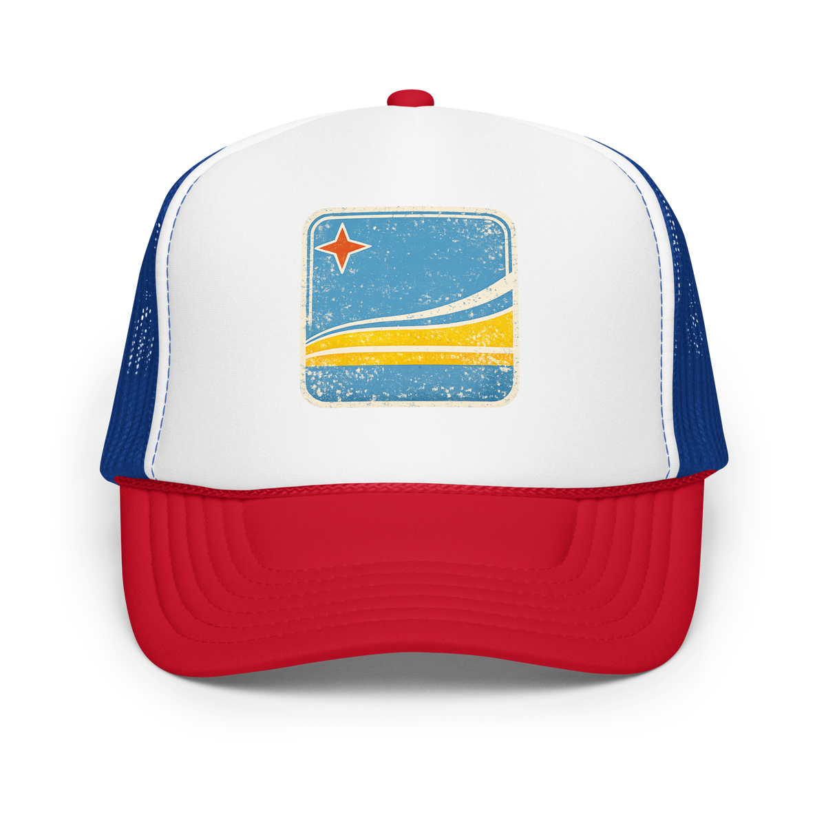 Aruba Flag Retro Tucker Hat Red / White / Royal | 222 Threads