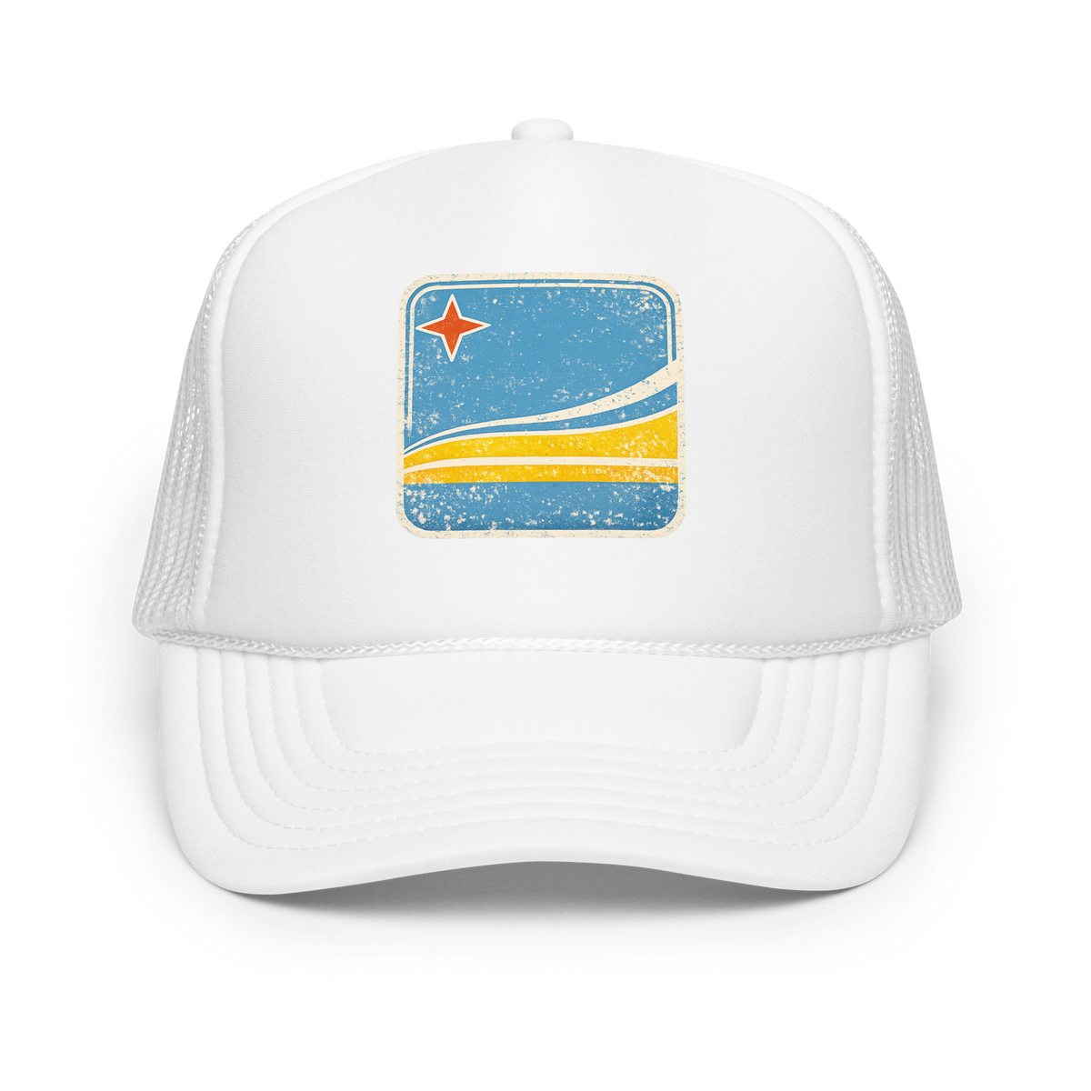 Aruba Flag Retro Tucker Hat White | 222 Threads