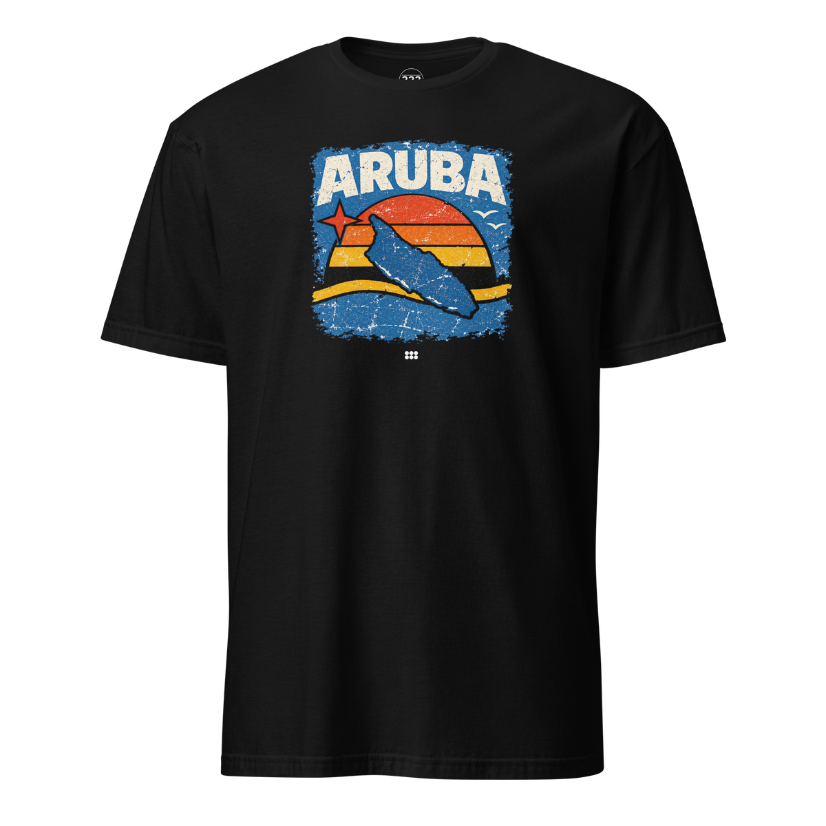 Aruba Distressed Island T-Shirt Black | 222 Threads