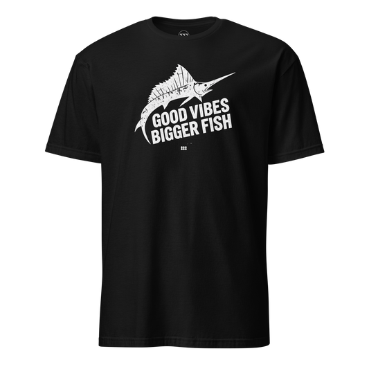 Good Vibes Bigger Fish T-Shirt Black | 222 Threads