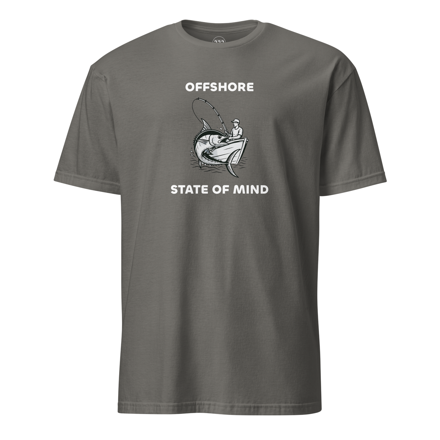 Offshore State Of Mind Fishing Novelty T-Shirt Charcoal