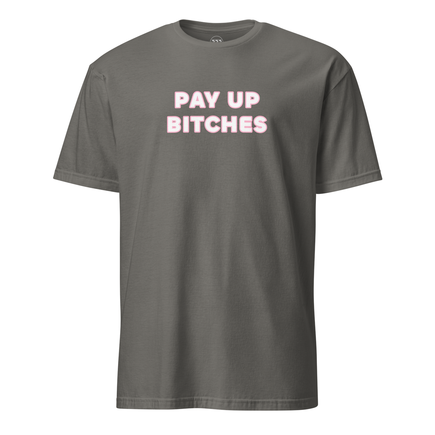 Pay Up Bitches Funny Novelty T-Shirt Charcoal