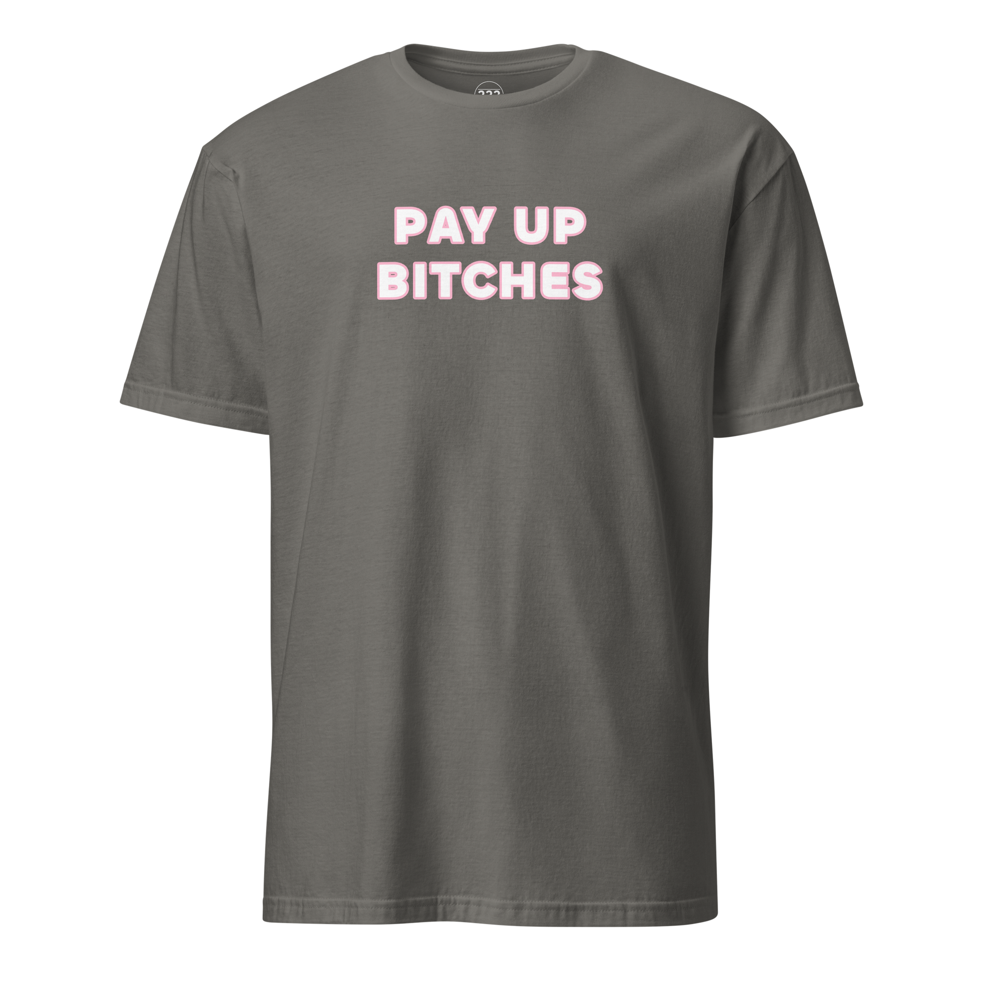 Pay Up Bitches Funny Novelty T-Shirt Charcoal