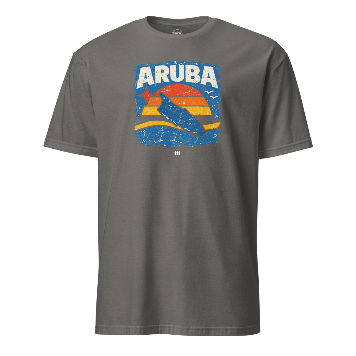 Aruba Distressed Island T-Shirt Charcoal | 222 Threads